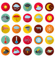 weather icons set flat style vector image