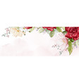 watercolor art with red roses flower bouquet vector image vector image