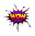 comic text wow speech bubble pop art style vector image