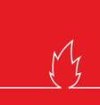 sign flame icon isolated on red background vector image vector image