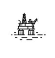 flat linear oil or gas offshore platform vector image