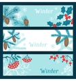 merry christmas banners with stylized winter vector image