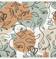 minimal human face drawing scribbles leaves blob vector image vector image