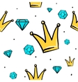 seamless pattern with princess queen crown vector image vector image