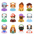 animal in headphones animalistic character vector image