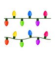 light bulb garland string christmas design vector image