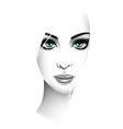 stylized young woman portrait beauty and fashion vector image