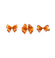 holiday satin gift bow knot ribbon orange gold vector image vector image