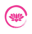 lotus flower yoga enso zen logo template vector image