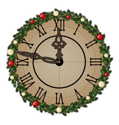Vintage wall clock with ornate dial of tree Vector Image