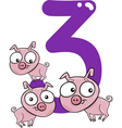 number three vector image vector image