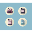 set of backpack with long shadow vector image