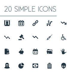 Set simple situation icons Royalty Free Vector Image