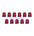 girl character avatar woman face with emotions vector image