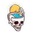mermaid chilling in a pool vector image
