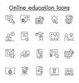 online education icon set in thin line style vector image