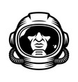 black and white of astronaut helmet vector image vector image