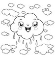 cartoon clouds raining vector image vector image