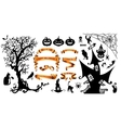 happy halloween background with holiday symbols vector image