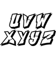 graffiti font alphabet part 3 vector image vector image