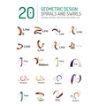 logo collection ribbon waves swirls spirals vector image vector image