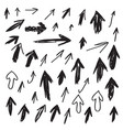 set of scribbled arrows collection vector image vector image