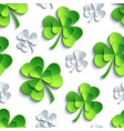 seamless pattern with 3d patricks clover cutting vector image vector image