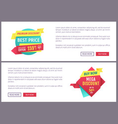 Set offer tariffs ui ux banner for web app Vector Image