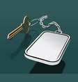 key with keychain on a chain place vector image vector image
