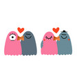 set with kissing pigeons vector image vector image
