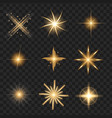 yellow shine stars with glitters sparkles icons vector image vector image