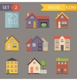 retro flat house icons and symbols set vector image
