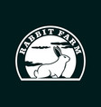 new zealand rabbit farm logo template with sky vector image