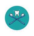 toothbrush and healthy tooth icon vector image