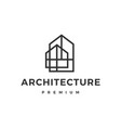 architecture house interior home outline logo icon vector image