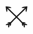 crossed arrows drawn hand with a rough brush vector image