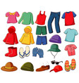 big set clothes on white background vector image vector image