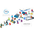 flat air travel template vector image