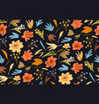 flowers and plants seamless background vivid old vector image