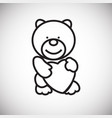 bear with heart thin line on white background vector image