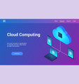 cloud computing 3d lp template vector image vector image