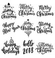 set of christmas lettering emblems isolated vector image