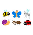 ant mosquito bee bumblebee butterfly snail vector image vector image