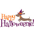 happy halloweenie dachshund halloween vector image