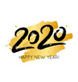 happy new year with 2020 hand drawn numbers vector image vector image