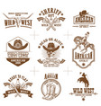 wild west logos collection vector image