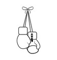 figure boxing gloves hanging icon vector image