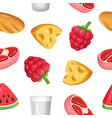 food pattern 3d pictures of grocery decent vector image vector image