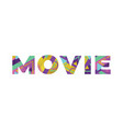 movie concept retro colorful word art vector image