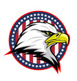 round badge with american eagle vector image